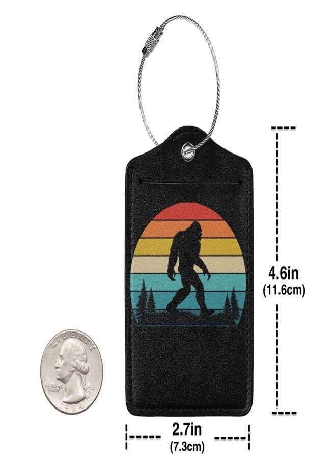 Vridoyt 2 Pcs Bigfoot Luggage Tag for Suitcase, Identifiers Privacy Cover ID Label with Steel Loop, Cute Sasquatch Luggage Tags Birthday Gifts for Men Women Outdoor Travel Father's Mother's Day - Image 2